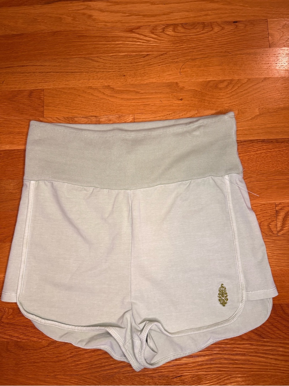 NWOT Free People FP Movement Sage Green Foldover Waist Shorts Medium